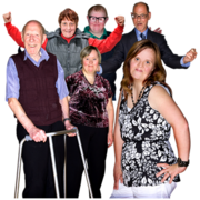 A group of people of mixed ages, gender and abilities