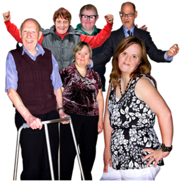 A group of people of mixed ages, gender and abilities