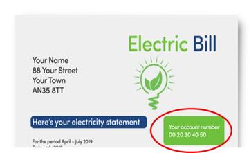An electric bill with a red circle around an account number.