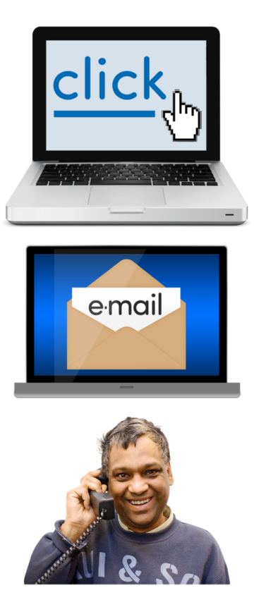 A computer screen, an email and a man on the telephone