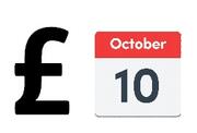 A pound sign next to a calendar showing 10 October.