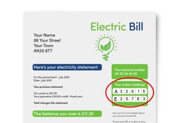 An electric bill withy a red circle around some numbers.