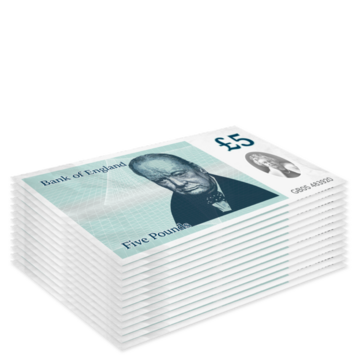A pile of five pound notes