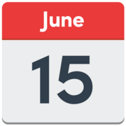A calendar showing the date of June the 15th.