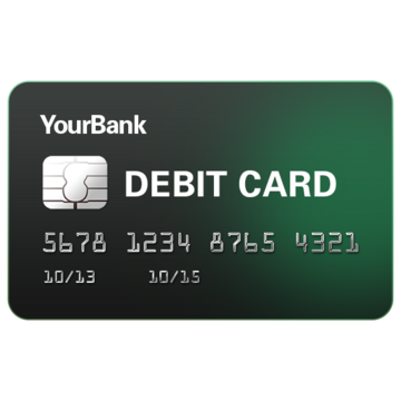 A bank debit card with a long number, and the date off issue and expiry 