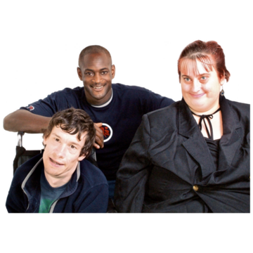 A woman spending time with her two male friends