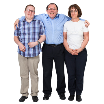 Two men and a woman 