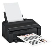 A picture of a inkjet printer printing out a document