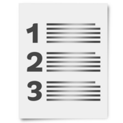 A picture of a list numbered 1, 2, 3.