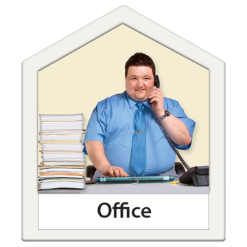 A man working in an office