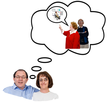 Two people remembering what their parents told them about accessibility needs