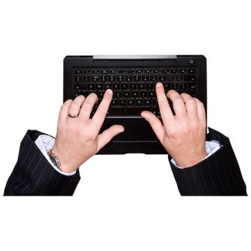 two hands using a keyboard