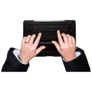 two hands using a keyboard