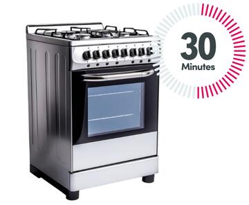 A cooker with a clock showing 30 minutes.