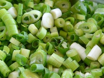 Chopped spring onions.