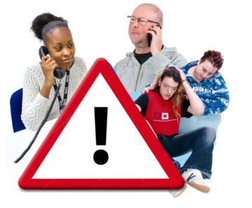 A man is making an urgent phone call to a helpline advisor. The man is telling the advisor about a person who he is worried about.