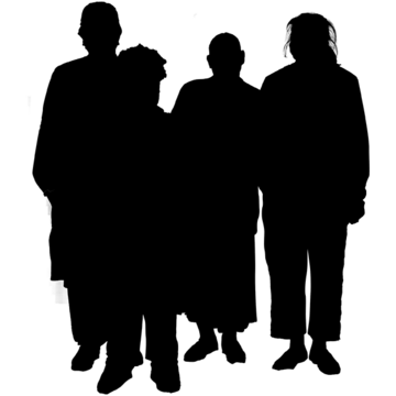 A group of people in silhouette