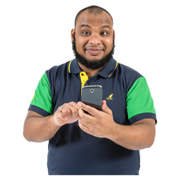 A man is using his mobile phone