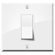 A light switch which is off.