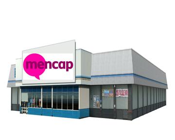 A shop with the Mencap logo on its sign