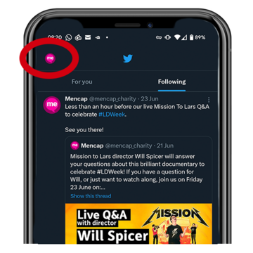 An android phone screen showing the first screen to mute words