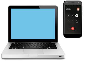 A laptop and a mobile phone.