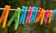 Pegs on a washing line.