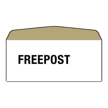 An envelope with Freepost written on it.