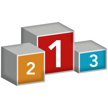 3 building blocks. Each has a number on it. One has number 1, one has number 2 and the other has number 3