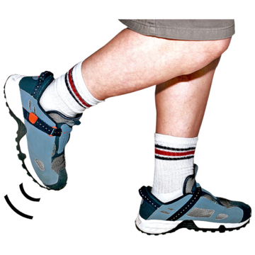 A picture of two lets running in trainers