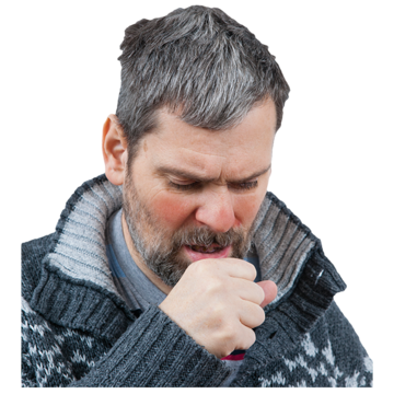 A man coughing