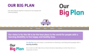 A screenshot of the top of the Our Big Plan webpage