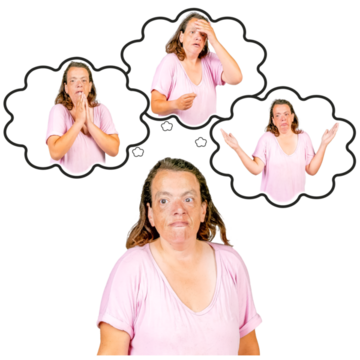 A woman thinks about different feelings she has