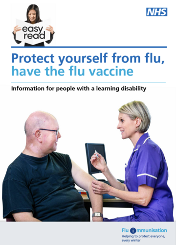 Cover of the government's easy read about the flu vaccine 