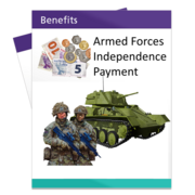 The front cover of an Armed Forces Independence Payment leaflet