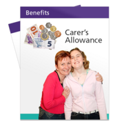 The front cover of a leaflet about Carer's Allowance