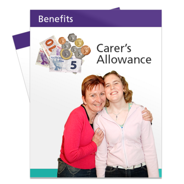 The front cover of a leaflet about Carer's Allowance