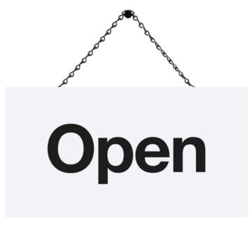 An open sign
