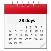 A calendar page showing 28 days
