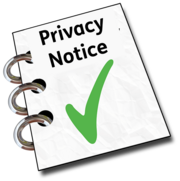 A booklet with a green tick on it and the title Privacy Notice