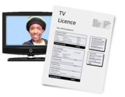 A television set next to a TV licence bill