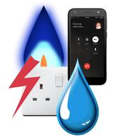 A gas flame, an electric socket, water and a phone.
