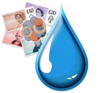 A water drop and some money.