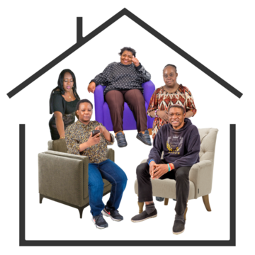 people living in a house together.