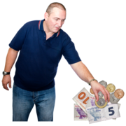 A man taking money