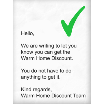A letter with a green tick in the top right corner