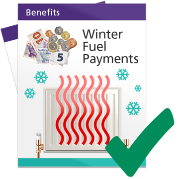 Winter Fuel Payment leaflet with a green tick