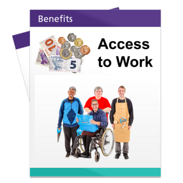 The front cover of an Access to Work benefits leaflet