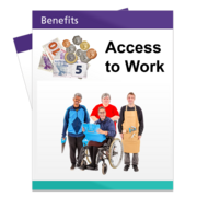 The front cover of an Access to Work benefits leaflet