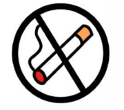 A drawing of a no smoking sign